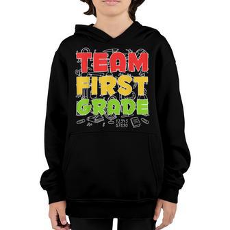 Team First Grade Teacher 1St Grade Back To School Youth Hoodie - Thegiftio UK