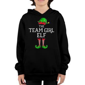 Team Girl Elf Xmas Family Matching Group Christmas Youth Hoodie - Thegiftio UK