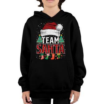 Team Santa Christmas Squad Family Matching Lights Boy Girls Youth Hoodie - Thegiftio UK