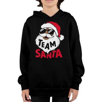 Team Santa Happy Holiday Christmas Pajama Black Men Boy Girl Youth Hoodie - Thegiftio UK