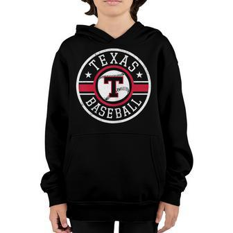 Texas Baseball Tx Vintage Distressed Gameday Ranger Gift Youth Hoodie | Mazezy