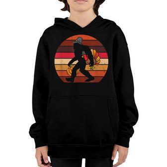 Thanksgiving Bigfoot Sasquatch Turkey Boys Men Retro Youth Hoodie - Thegiftio UK