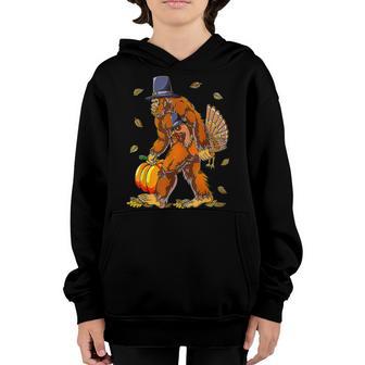 Thanksgiving Bigfoot Turkey Pumpkin Day Boys Men 1 Youth Hoodie - Thegiftio UK