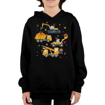 Thanksgiving Crane Truck Construction Funny Turkey Boys Kids Youth Hoodie - Thegiftio UK