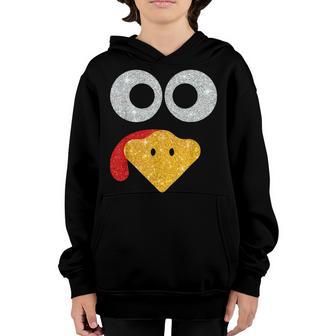 Thanksgiving Day Turkey Face Funny Boys Girls Kids Youth Hoodie - Thegiftio UK