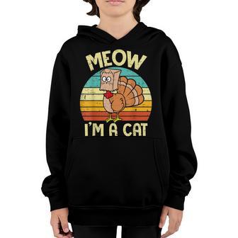Thanksgiving Funny Turkey Fake Cat Retro Women Men Kids V4 Youth Hoodie - Thegiftio UK