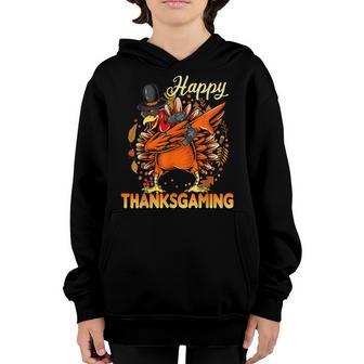 Thanksgiving Kids Boys Men Video Gamer Dabbing Turkey Youth Hoodie - Thegiftio UK