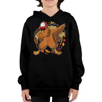 Thanksgiving Kids Outfit Funny Dabbing Turkey Boys Men Youth Hoodie - Thegiftio UK
