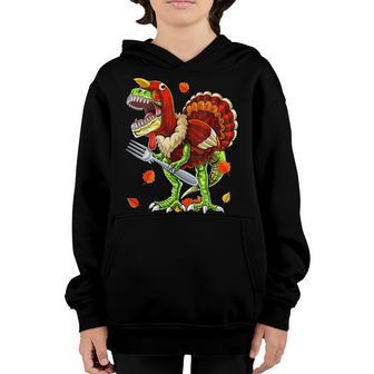 Thanksgiving T Rex Dinosaur Turkey Costume Kids Gift Boys V9 Youth Hoodie - Thegiftio UK