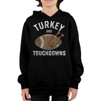 Thanksgiving Turkey And Touchdowns Football Men Boys V2 Youth Hoodie - Thegiftio UK