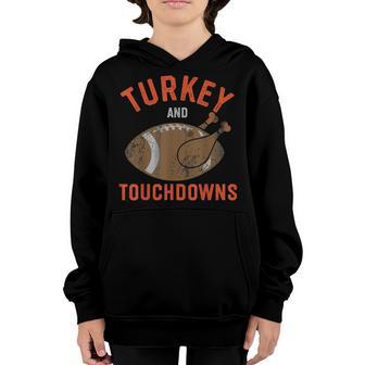 Thanksgiving Turkey And Touchdowns Football Men Boys V3 Youth Hoodie - Thegiftio UK