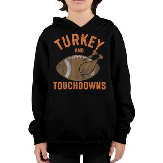 Thanksgiving Turkey And Touchdowns Football Men Boys Youth Hoodie - Thegiftio UK