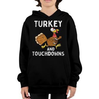 Thanksgiving Turkey And Touchdowns Football Men Kids Women V2 Youth Hoodie - Thegiftio UK