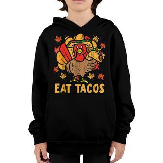 Thanksgiving Turkey Eat Tacos Funny Boys Kids Turkey V2 Youth Hoodie - Thegiftio UK