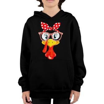 Thanksgiving Turkey Face Headband Print Glasses Women Girls Youth Hoodie - Thegiftio UK
