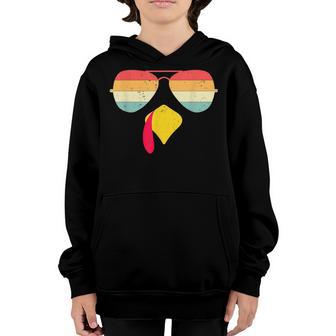 Thanksgiving Turkey Face Sunglasses Retro Vintage Mens Boys Youth Hoodie - Thegiftio UK