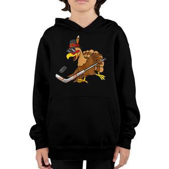 Thanksgiving Turkey Play Hockey Men Kids Boys Hockey Youth Hoodie - Thegiftio UK