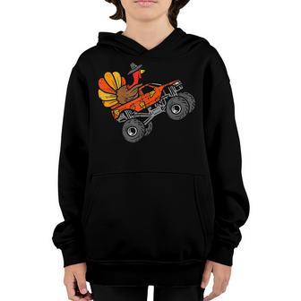 Thanksgiving Turkey Riding Monster Truck Boys Kids Toddlers Youth Hoodie - Thegiftio UK