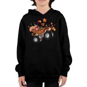 Thanksgiving Turkey Riding Monster Truck For Men Boys Kids Youth Hoodie - Thegiftio UK