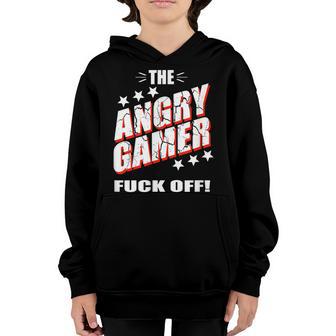 The Angry Gamer Fuck Off Saying With Stars Youth Hoodie - Thegiftio UK