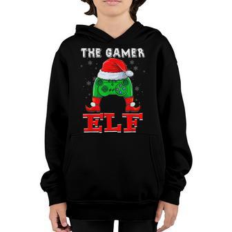The Gamer Elf Christmas Santa Hat Xmas Video Game Men Boys Youth Hoodie - Thegiftio UK