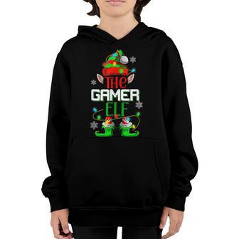 The Gamer Elf Merry Christmas Happy Xmas Noel Youth Hoodie - Thegiftio UK