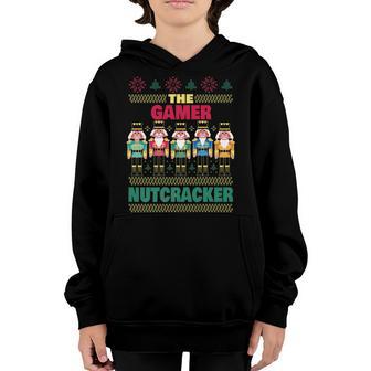 The Gamer Nutcracker Funny Gamer Christmas Family Matching Youth Hoodie - Thegiftio UK