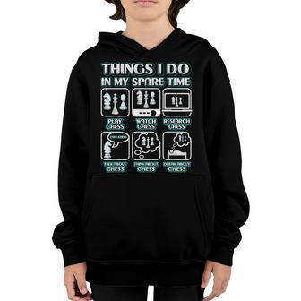 Things I Do In My Spare Time Chess Player Boys Funny Chess Youth Hoodie | Mazezy