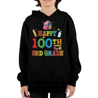 Third Team 3Rd Grade Teacher Kids Happy 100Th Day Of School Youth Hoodie - Thegiftio UK