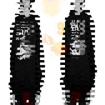 This All Star Is 9 Years Old Gifts Kid 9Th Birthday Sport Youth Hoodie - Thegiftio