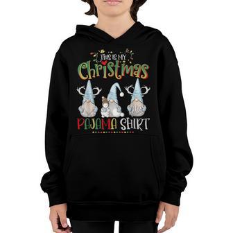 This Is My Christmas Pajama Cute Gnomes Garden Boys Girls Youth Hoodie - Thegiftio UK
