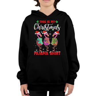This Is My Christmas Pajama Flamingo Lovers Girls Women Xmas Youth Hoodie - Thegiftio UK