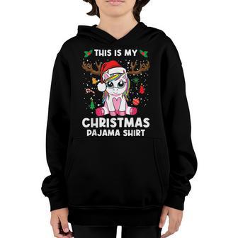 This Is My Christmas Pajama Girls Unicorn Christmas Youth Hoodie - Thegiftio UK