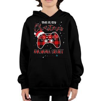 This Is My Christmas Pajama Red Plaid Buffalo Video Game Youth Hoodie - Thegiftio UK