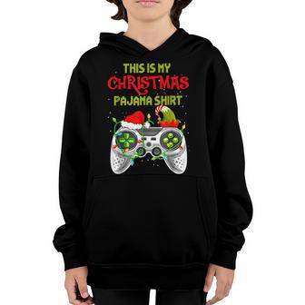 This Is My Christmas Pajama Santa Elf Video Game Controllers Youth Hoodie - Thegiftio UK