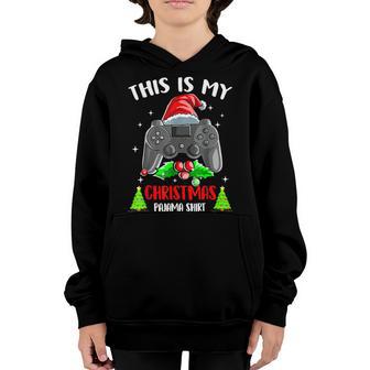 This Is My Christmas Pajama Santa Hat Gamer Video Game Games Youth Hoodie - Thegiftio UK