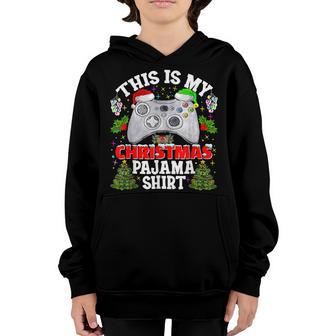This Is My Christmas Pajama Santa Hat Gamer Video Game Games Youth Hoodie - Thegiftio UK