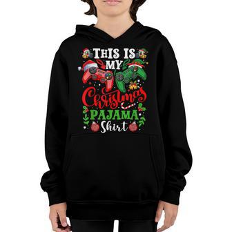 This Is My Christmas Pajama Santa Hat Gamer Video Game Games Youth Hoodie - Thegiftio UK