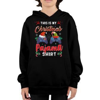 This Is My Christmas Pajama Santa Hat Gamer Video Game Games Youth Hoodie - Thegiftio UK