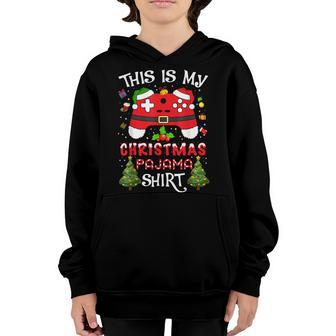 This Is My Christmas Pajama Santa Hat Gamer Video Game Games Youth Hoodie - Thegiftio UK