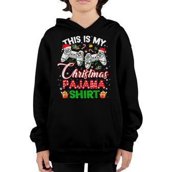 This Is My Christmas Pajama Santa Hat Gamer Video Game Youth Hoodie - Thegiftio UK