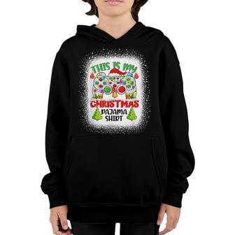 This Is My Christmas Pajama Santa Hat Gamer Video Game Youth Hoodie - Thegiftio UK