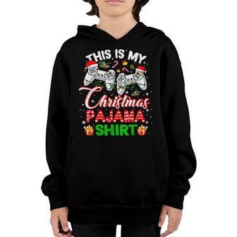 This Is My Christmas Pajama Santa Hat Gamer Video Game Youth Hoodie - Thegiftio UK