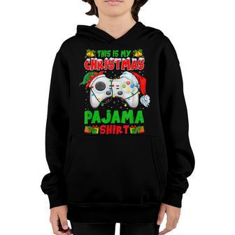 This Is My Christmas Pajama Santa Hat Gamer Video Game Youth Hoodie - Thegiftio UK