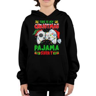 This Is My Christmas Pajama Santa Hat Gamer Video Game Youth Hoodie - Thegiftio UK