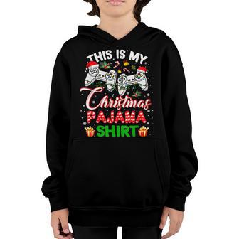 This Is My Christmas Pajama Santa Hat Gamer Video Game Youth Hoodie - Thegiftio UK
