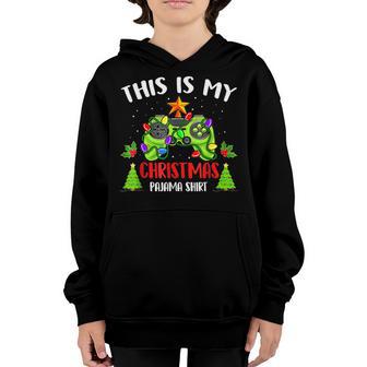 This Is My Christmas Pajama Santa Hat Gamer Video Game Youth Hoodie - Thegiftio UK