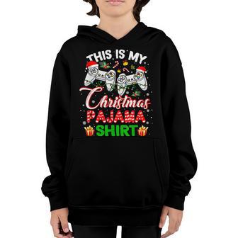 This Is My Christmas Pajama Santa Hat Gamer Video Game Youth Hoodie - Thegiftio UK