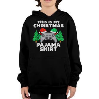 This Is My Christmas Pajama Santa Hat Gamer Video Games Youth Hoodie - Thegiftio UK