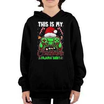 This Is My Christmas Pajama Video Gamer Gift Boys Kids Youth Hoodie - Thegiftio UK
